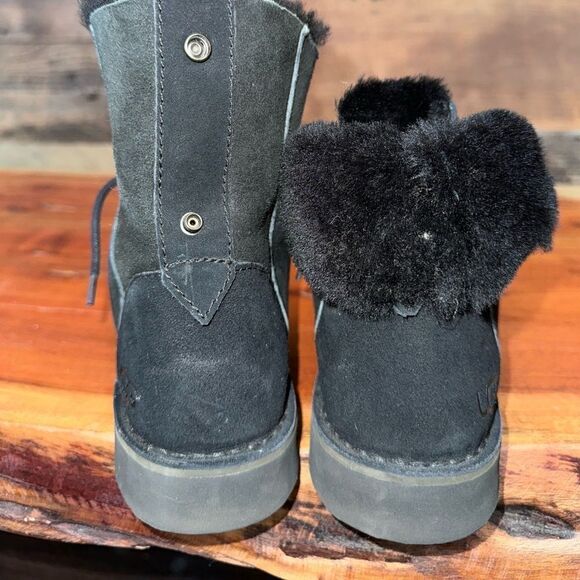 UGG SUEDE WHIPSTITCH TRIM LACE-UP BOOTS - Picture 2 of 7